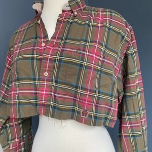 Vintage Tommy Hilfiger cropped flannel shirt